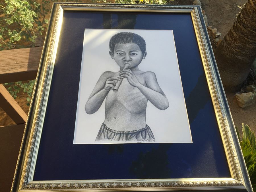 Framed Original Pencil Drawing By Rin Yame Cambodia [Photo 1]
