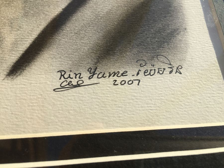 Framed Original Pencil Drawing By Rin Yame Cambodia [Photo 3]