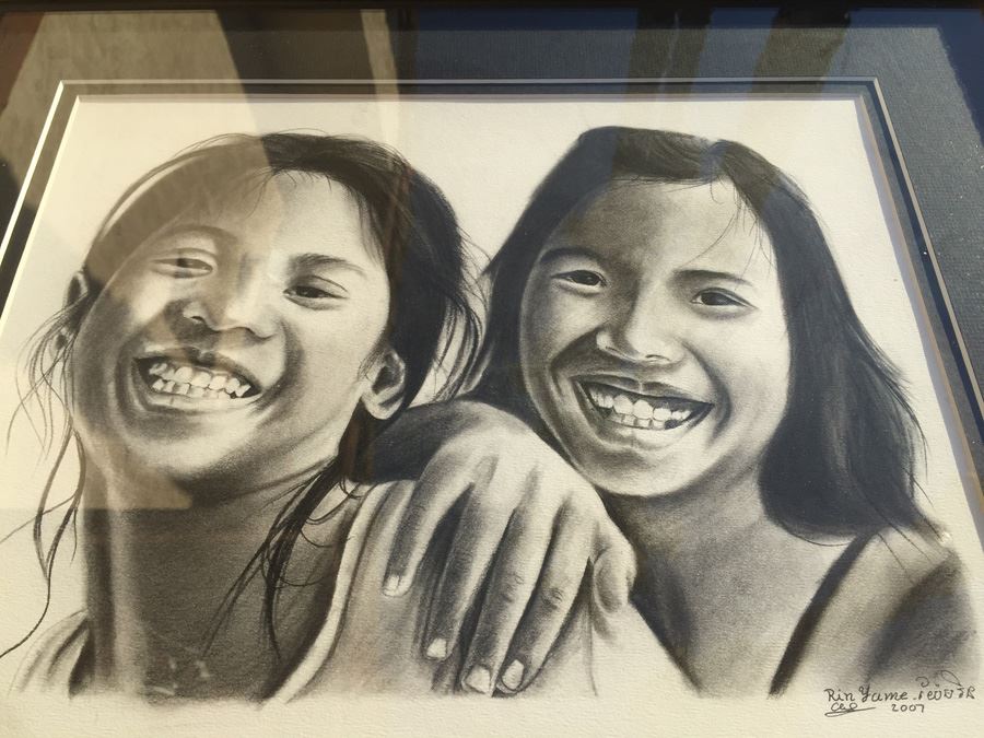 Framed Original Pencil Drawing By Rin Yame Cambodia [Photo 8]