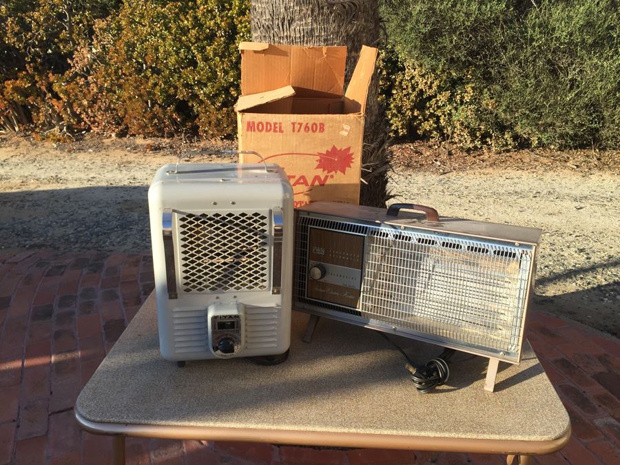 Vintage Portable Electric Heaters (One With Box)