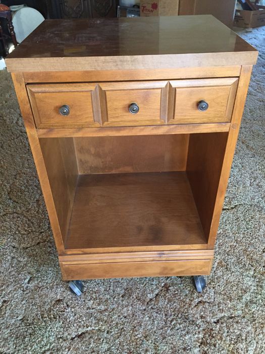 Nightstand Side Table On Casters [Photo 1]