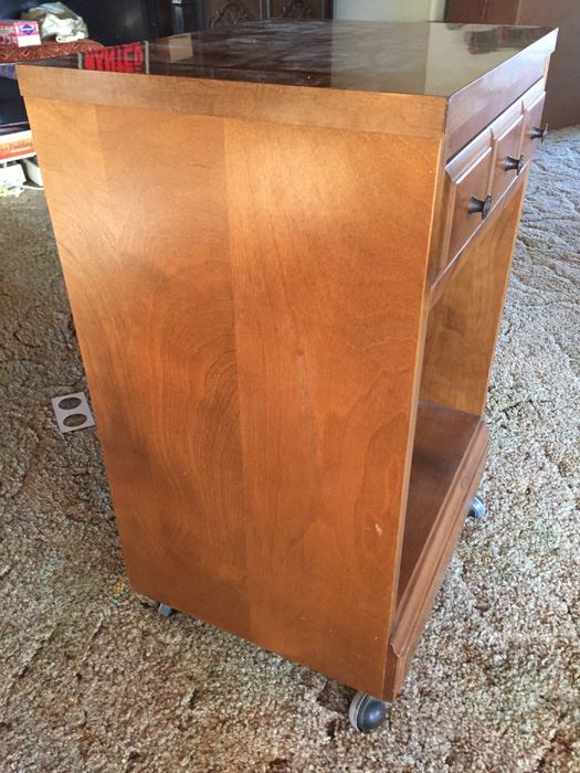 Nightstand Side Table On Casters [Photo 3]