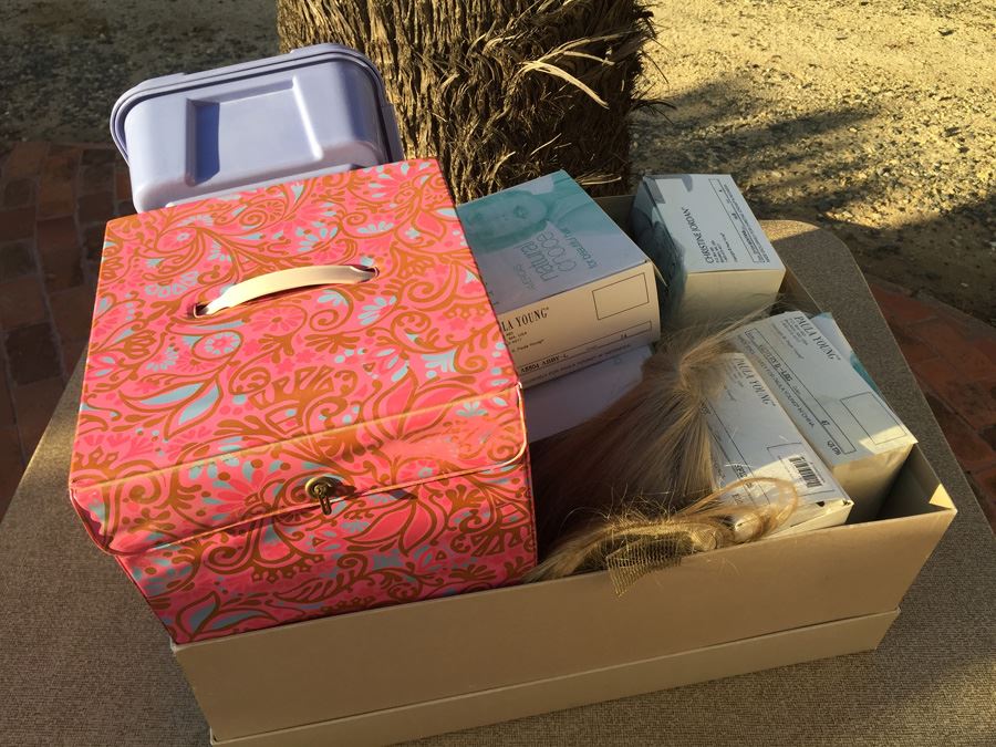 Huge Hair Wig Lot With Retro Box