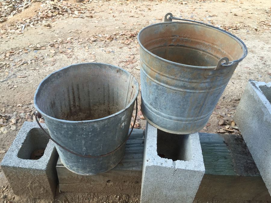 Pair Of Vintage Galvanized Buckets [Photo 2]