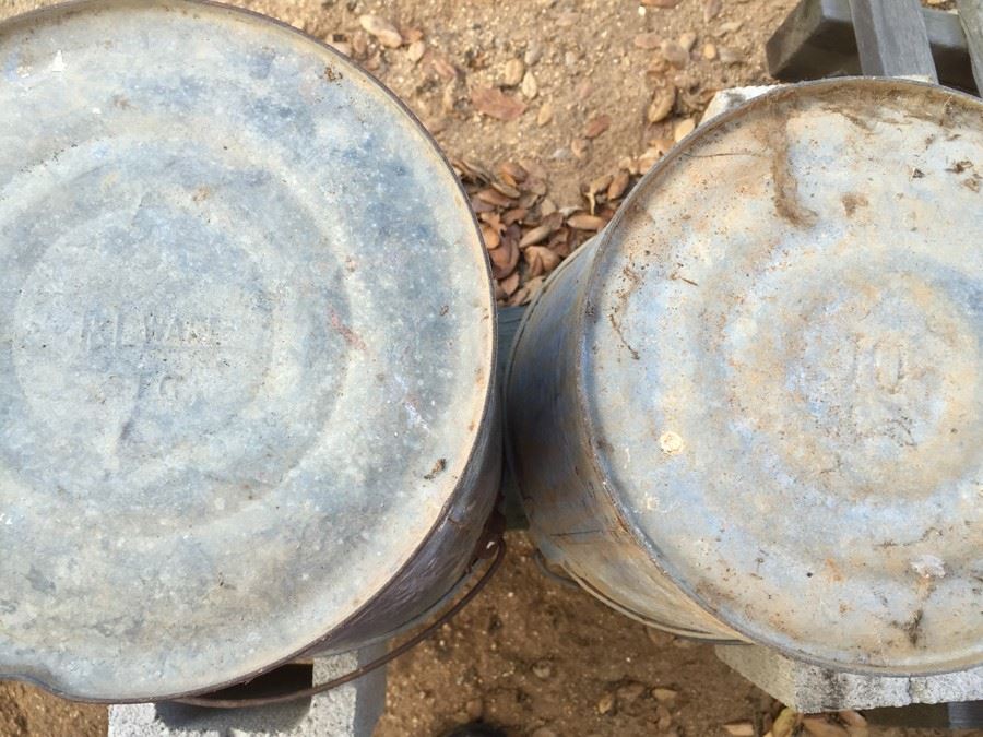 Pair Of Vintage Galvanized Buckets [Photo 3]