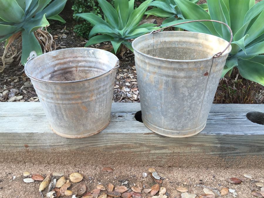 Pair Of Vintage Galvanized Buckets [Photo 2]