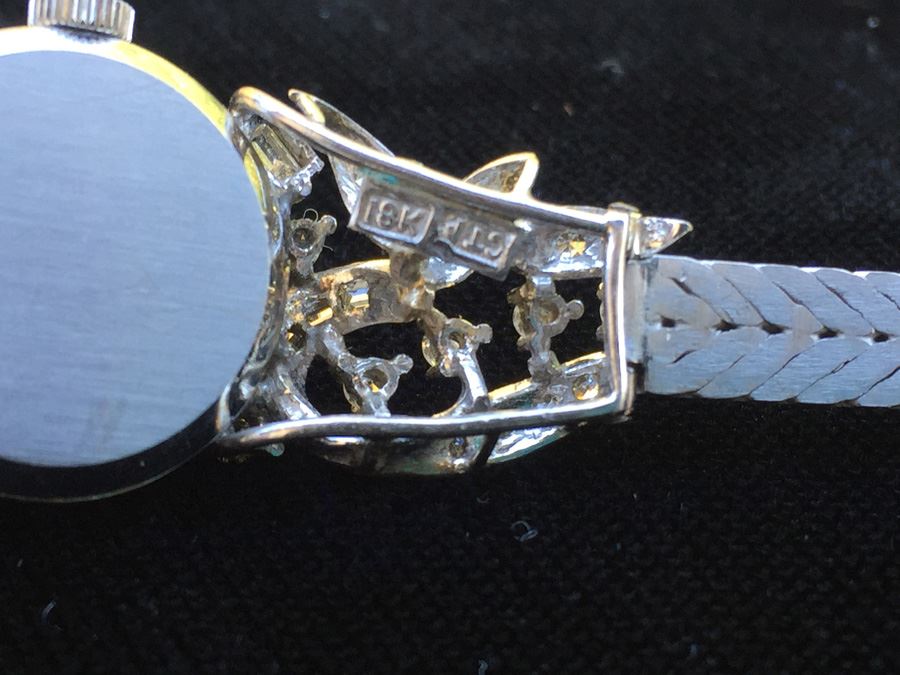 Ladies 18K White Gold Omega Geneve Watch Covered In Diamonds [Photo 14]