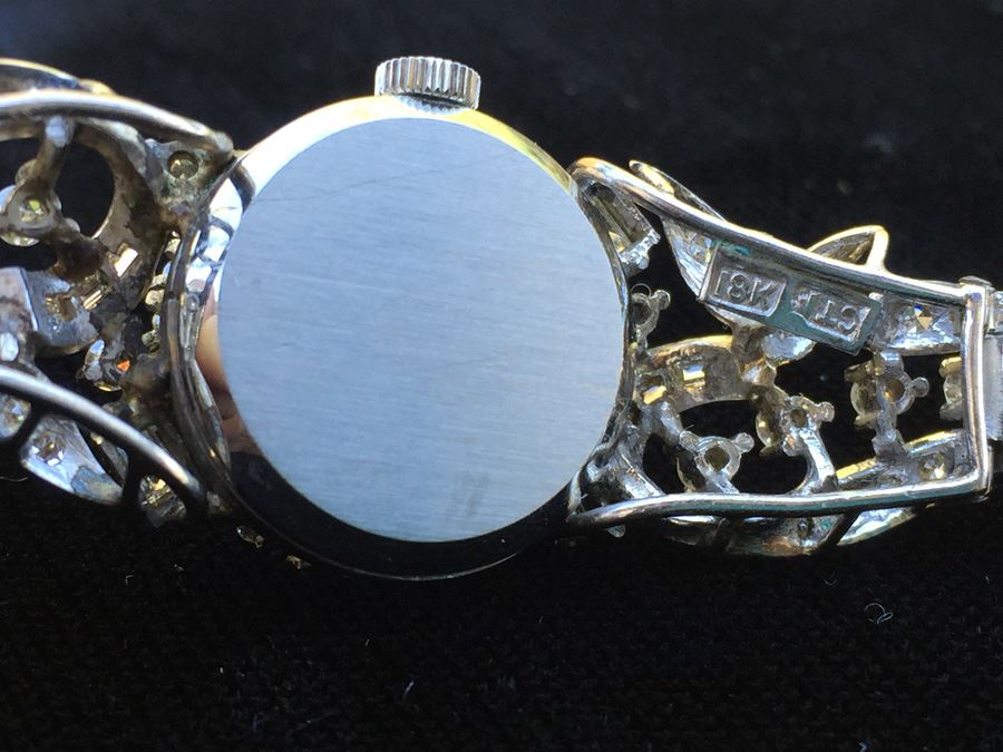 Ladies 18K White Gold Omega Geneve Watch Covered In Diamonds [Photo 15]