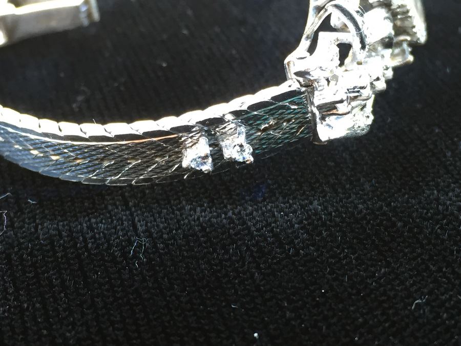 Ladies 18K White Gold Omega Geneve Watch Covered In Diamonds [Photo 8]