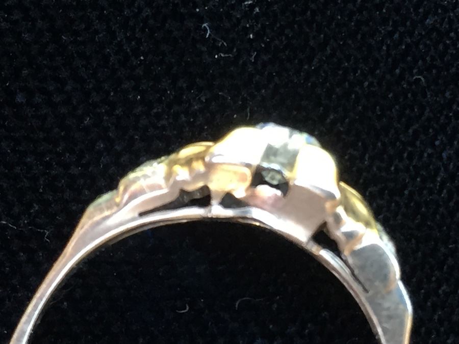 Vintage 14K Gold Ring With Diamond (Note That The Diamond Has A Large Chip)  [Photo 8]