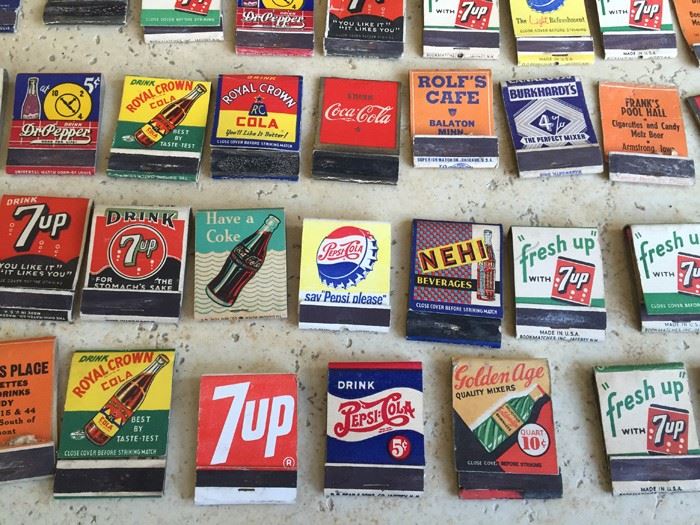 Vintage 1930's 1940's Soda Pop Coke Pepsi Advertising Matches Match ...