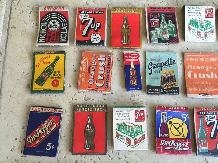 Vintage 1930's 1940's Soda Pop Coke Pepsi Advertising Matches Match Collection [Photo 3]