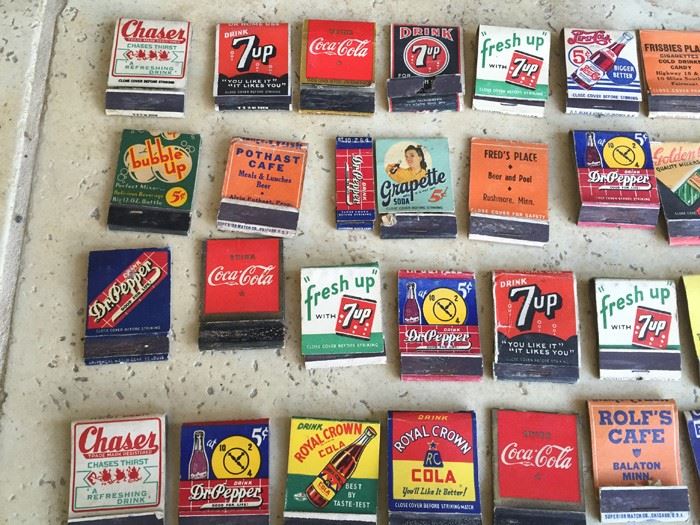 Vintage 1930's 1940's Soda Pop Coke Pepsi Advertising Matches Match ...