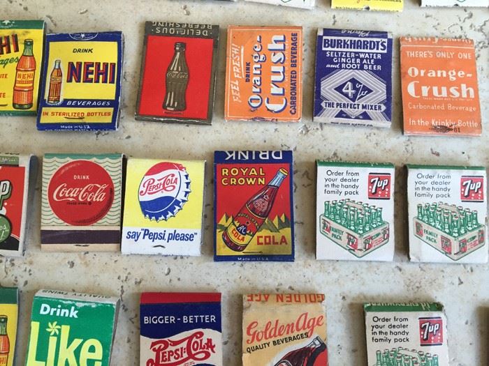 Vintage 1930's 1940's Soda Pop Coke Pepsi Advertising Matches Match ...