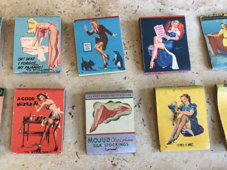 Vintage 1930's 1940's Pin Up Girls Advertising Matches Match Collection