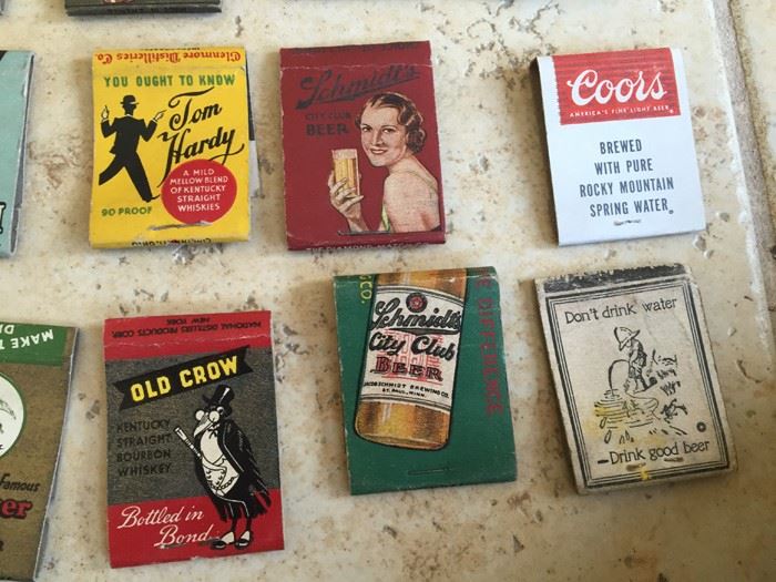 Vintage 1930's 1940's Beer Liquor Advertising Matches Match Collection