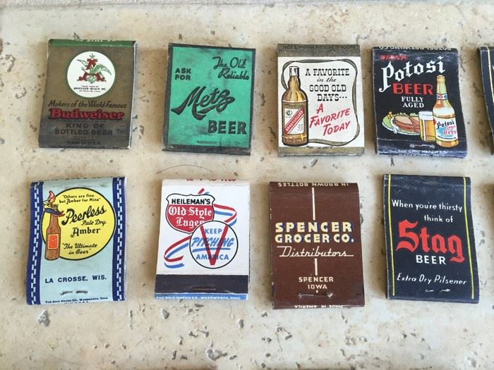 Vintage 1930's 1940's Beer Liquor Advertising Matches Match Collection