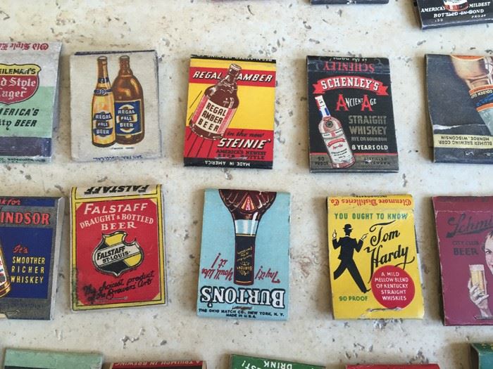 Vintage 1930's 1940's Beer Liquor Advertising Matches Match Collection