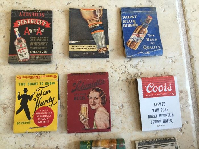 Vintage 1930's 1940's Beer Liquor Advertising Matches Match Collection