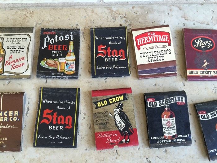 Vintage 1930's 1940's Beer Liquor Advertising Matches Match Collection