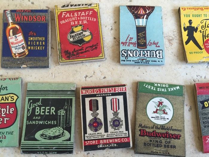 Vintage 1930's 1940's Beer Liquor Advertising Matches Match Collection