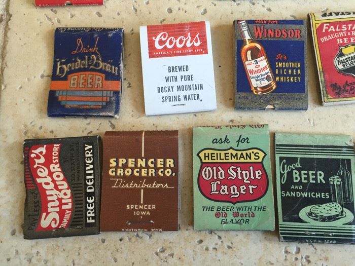 Vintage 1930's 1940's Beer Liquor Advertising Matches Match Collection