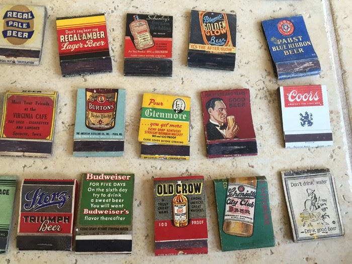 Vintage 1930's 1940's Beer Liquor Advertising Matches Match Collection