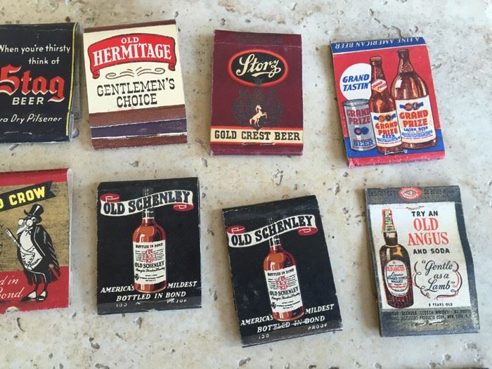 Vintage 1930's 1940's Beer Liquor Advertising Matches Match Collection