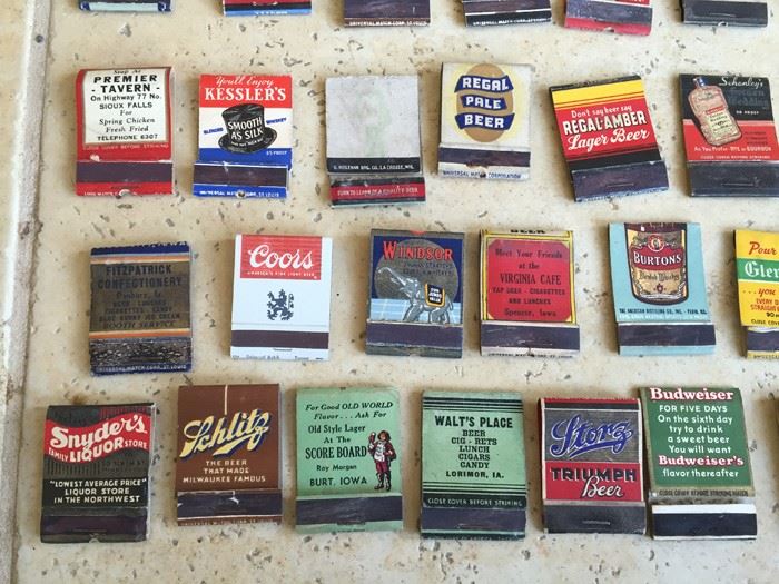 Vintage 1930's 1940's Beer Liquor Advertising Matches Match Collection