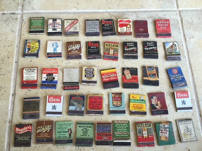 Vintage 1930's 1940's Beer Liquor Advertising Matches Match Collection