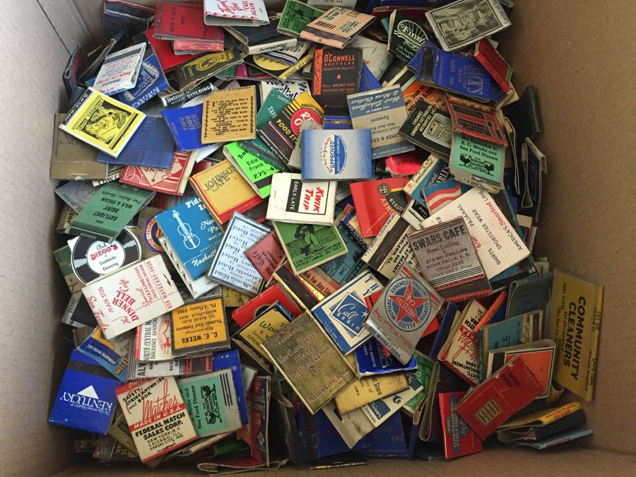 Huge Box Lot Of Vintage 1930's 1940's Advertising Matches Match Collection