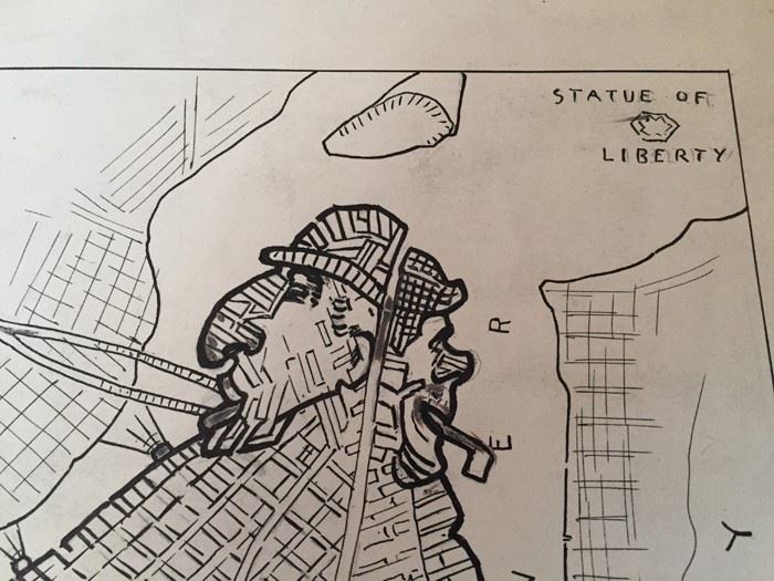 Original F. A. Carter (Fernando Carter) Satirical Map Of Early New York City [Photo 3]