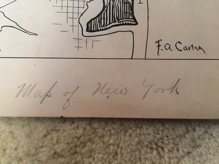 Original F. A. Carter (Fernando Carter) Satirical Map Of Early New York City [Photo 2]