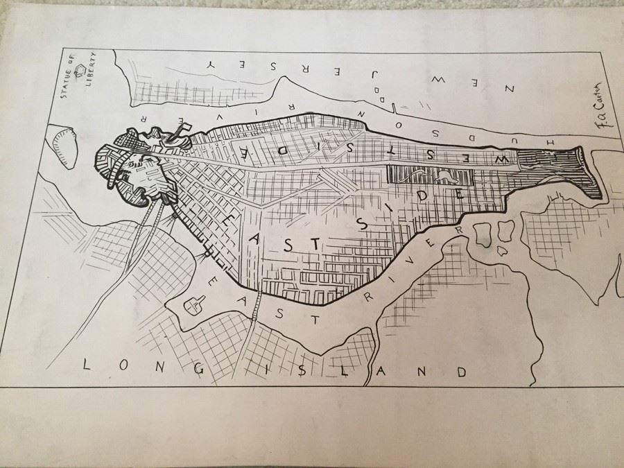 Original F. A. Carter (Fernando Carter) Satirical Map Of Early New York City [Photo 14]