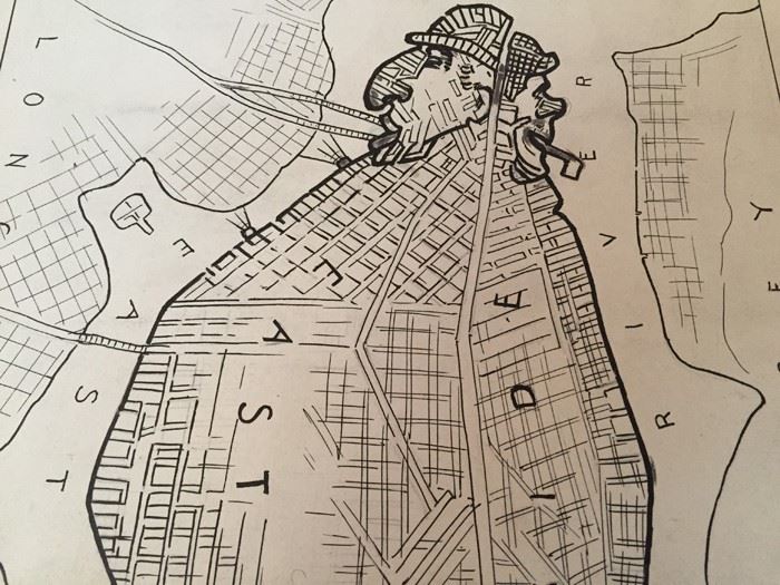 Original F. A. Carter (Fernando Carter) Satirical Map Of Early New York City [Photo 6]