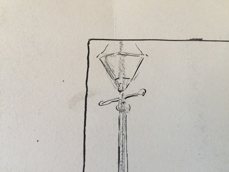 Original F. A. Carter (Fernando Carter) Sketch Titled Counterfeits Showing Street Performer With Sign 'Please Help The Blind' [Photo 13]