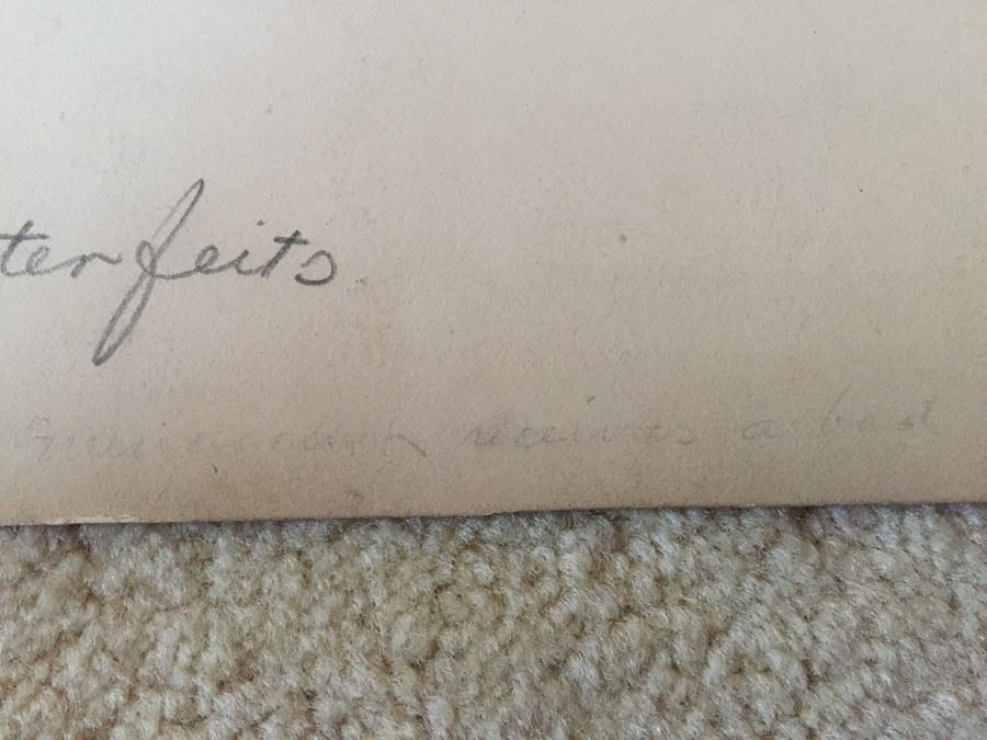 Original F. A. Carter (Fernando Carter) Sketch Titled Counterfeits Showing Street Performer With Sign 'Please Help The Blind' [Photo 12]