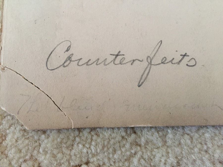 Original F. A. Carter (Fernando Carter) Sketch Titled Counterfeits Showing Street Performer With Sign 'Please Help The Blind' [Photo 11]