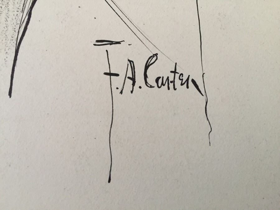 Original F. A. Carter (Fernando Carter) Sketch Titled Counterfeits Showing Street Performer With Sign 'Please Help The Blind' [Photo 9]