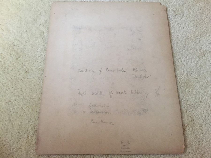 Original F. A. Carter (Fernando Carter) Sketch Of Book Cover Design For ARCHIBALD MALMAISON By Julian Hawthorne Funk & Wagnalls Co New York Around 1899 [Photo 13]