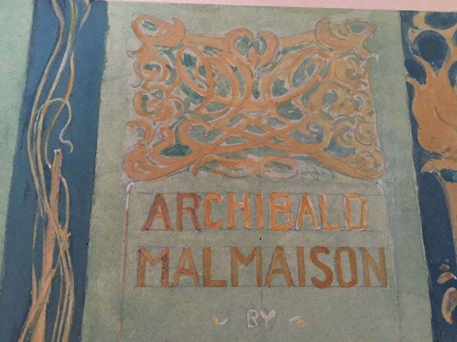 Original F. A. Carter (Fernando Carter) Sketch Of Book Cover Design For ARCHIBALD MALMAISON By Julian Hawthorne Funk & Wagnalls Co New York Around 1899 [Photo 12]