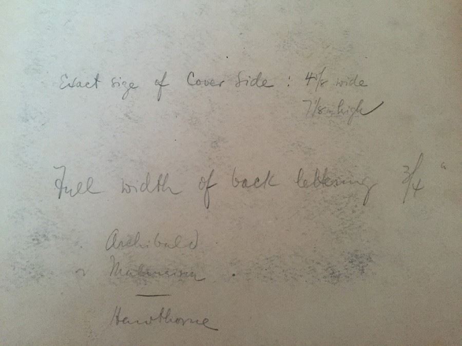 Original F. A. Carter (Fernando Carter) Sketch Of Book Cover Design For ARCHIBALD MALMAISON By Julian Hawthorne Funk & Wagnalls Co New York Around 1899 [Photo 14]