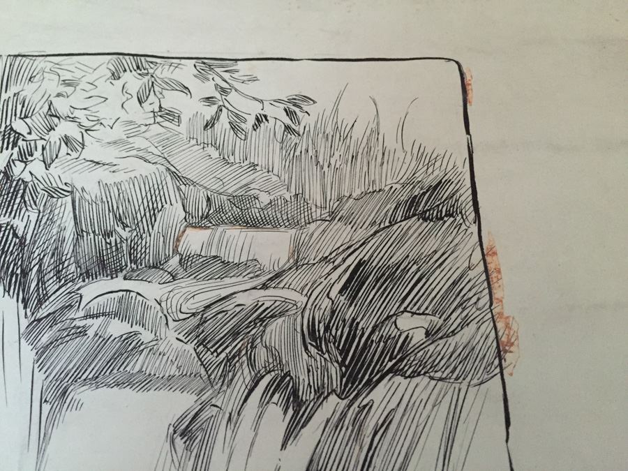 Original F. A. Carter (Fernando Carter) Sketch Titled Fish - 'Life Is Just One Dam Thing After Another' [Photo 10]