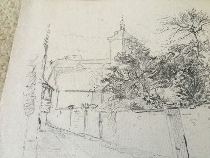 Original F. A. Carter (Fernando Carter) 1887 Sketch Of Rothenburg Germany [Photo 2]