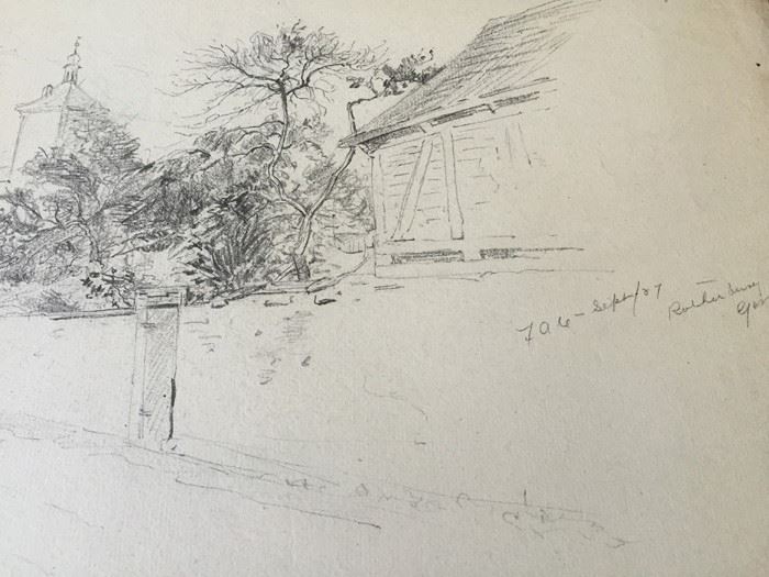 Original F. A. Carter (Fernando Carter) 1887 Sketch Of Rothenburg Germany [Photo 4]