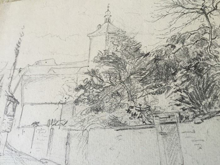 Original F. A. Carter (Fernando Carter) 1887 Sketch Of Rothenburg Germany [Photo 7]