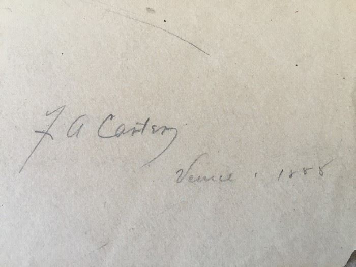 Original F. A. Carter (Fernando Carter) 1888 Sketch Venice [Photo 3]