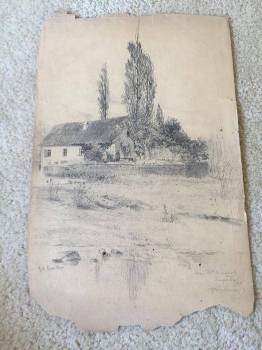 Original F. A. Carter (Fernando Carter) 1887 Sketch Of Rothenburg Germany