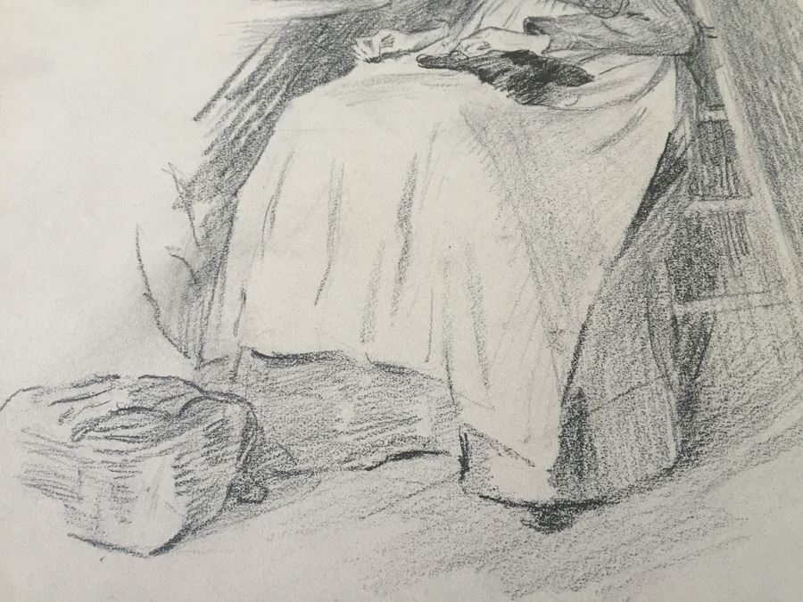 Original F. A. Carter (Fernando Carter) 1908 Sketch Of Woman Leonia New Jersey NJ [Photo 5]