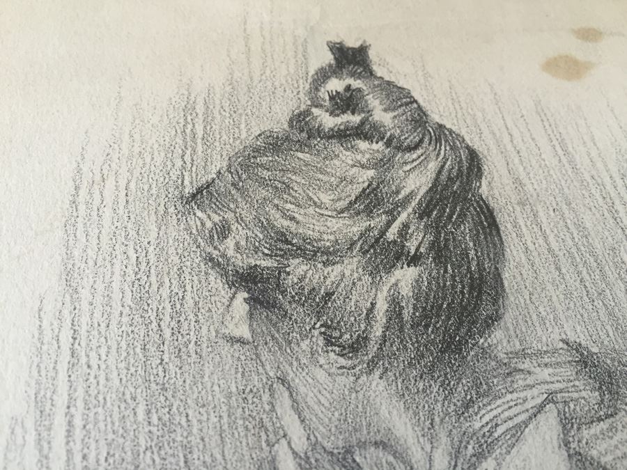 Original F. A. Carter (Fernando Carter) Sketch Of Woman [Photo 3]